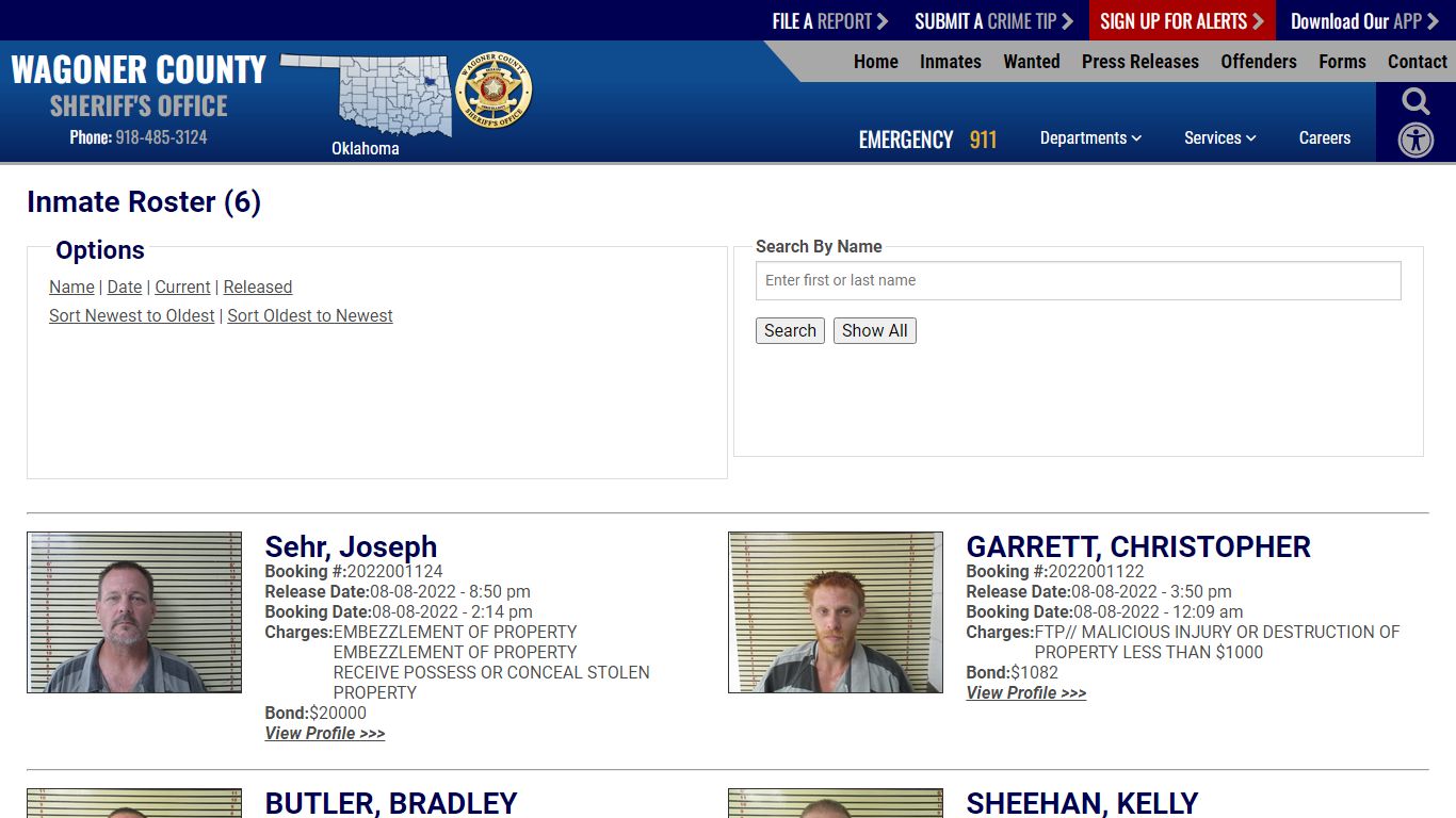 Inmate Roster - Wagoner County Sheriff's Office